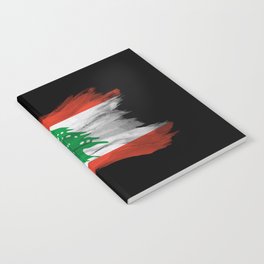 Lebanon flag brush stroke, national flag Notebook