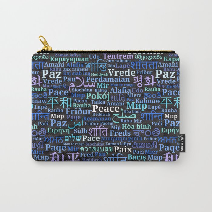 Pattern with words "Peace" in different languages of the World Carry-All Pouch