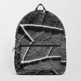 Leaf in black and white Backpack | Abstract, Blackandwhite, Minimal, Vains, Texture, Structure, Photo Real, Dark, Digital, Leaf 