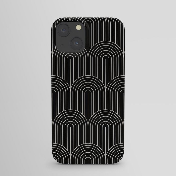 Art Deco Arch Pattern V Black & White iPhone Case