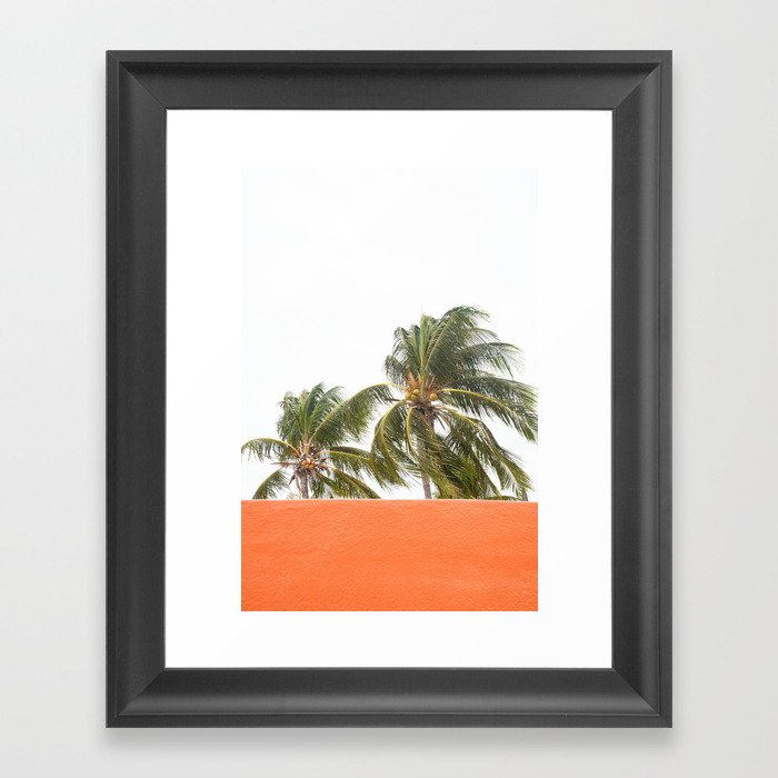 Orange meets Palm Trees #1 #wall #art #society6 Framed Art Print