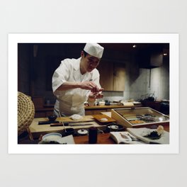 Sushi Chef, Tokyo Japan Art Print