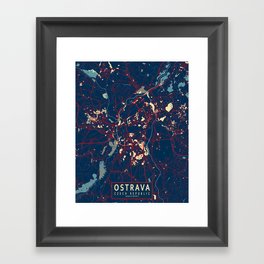 Ostrava City Map of Czech Republic - Hope Framed Art Print