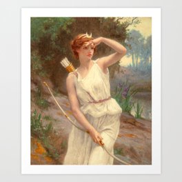 Guillamume Seignac Diana The Huntress 1870 Roman Mythology Goddess Of The Hunt Moon And Nature Art Print