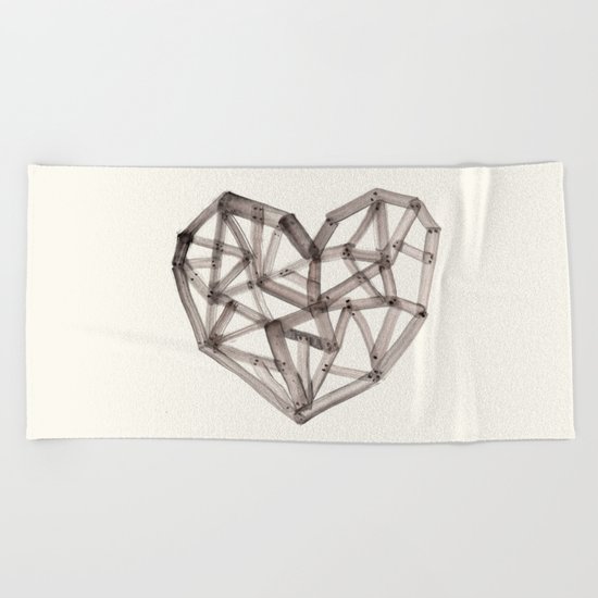 Wooden Heart Beach Towel