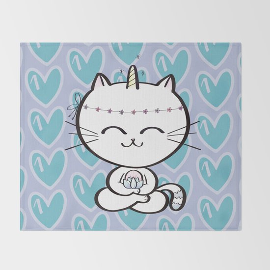 Lily Unicorn Kitty Throw Blanket By Natalie1love Society6