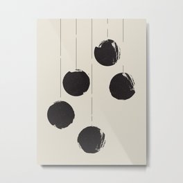 910 // Mid Century Dot Hang Metal Print | Minimalist, Digital, Balls, Black And White, Christmas, Graphicdesign, Abstract, Minimal, Modern, Midcentury 