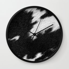 Black and White Cowhide Fur Wall Clock