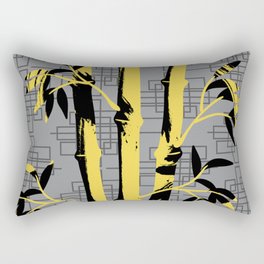 yellow and gray Bamboo Rectangular Pillow