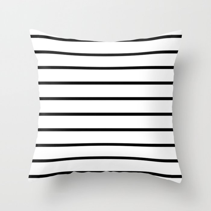 Thin Black Stripe Pattern Throw Pillow By Rexlambo Society6