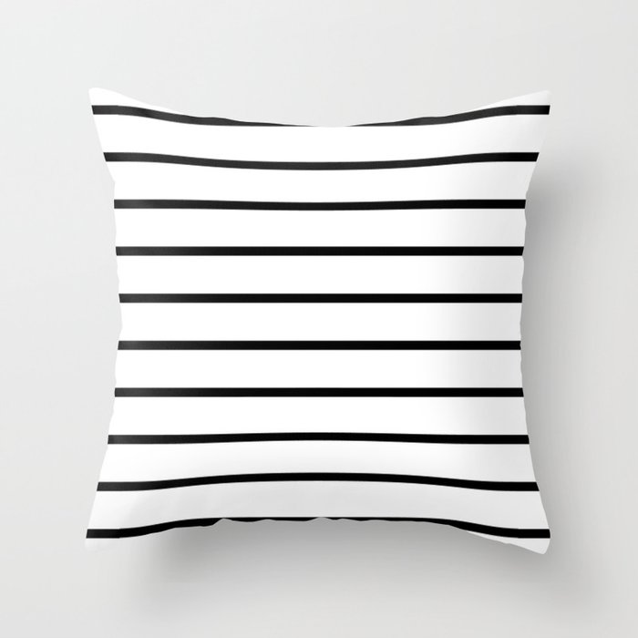 Thin Black Stripe Pattern Throw Pillow