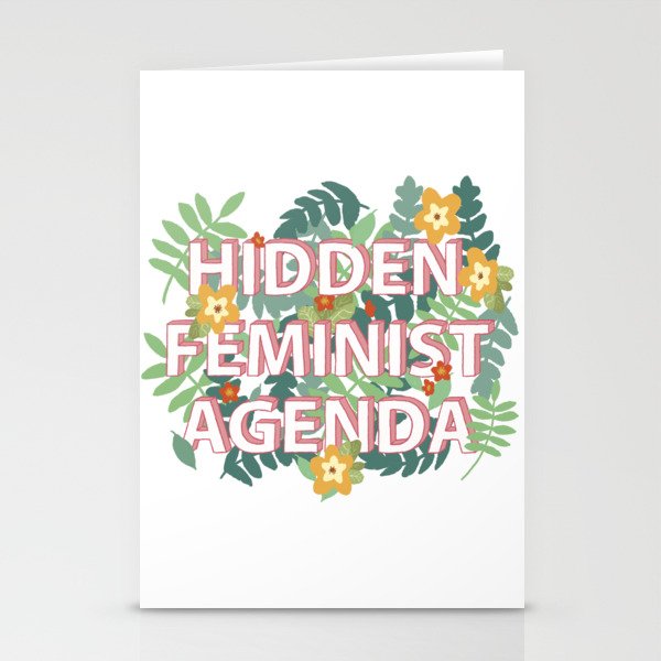 feminist agenda, hidden in pretty delicate florals Stationery Cards