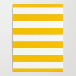 Aspen Gold Yellow and White Wide Horizontal Cabana Tent Stripe Poster