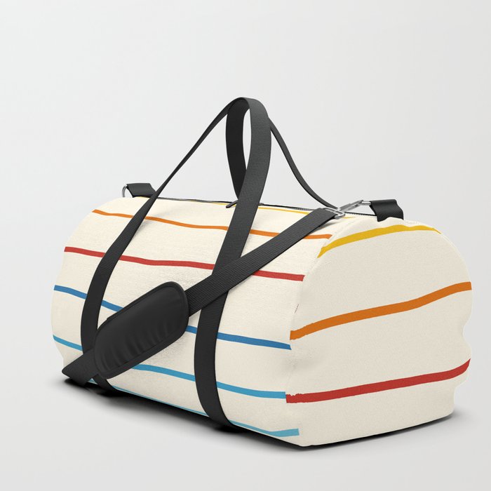 Bright Classic Abstract Minimal 70s Rainbow Retro Summer Style Stripes #1 Duffle Bag