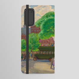 Buses in the Square by John Sloan Android Wallet Case
