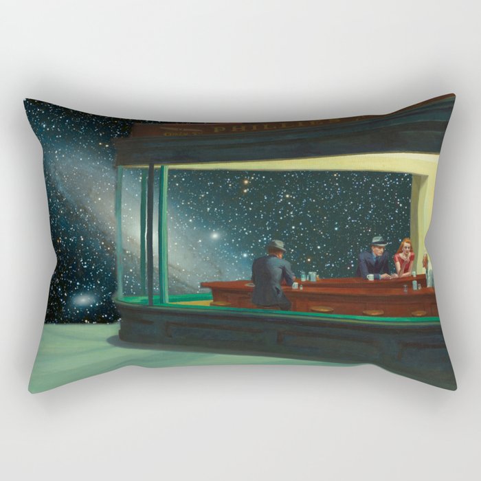 Sleepless night in space Rectangular Pillow