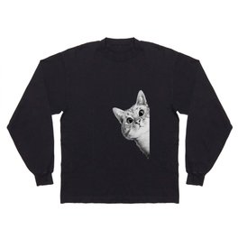 sneaky cat Langarmshirt | Home, Illustration, Drawing, Sneaky, Modern, Design, Cute, Animal, Corner, Curated 
