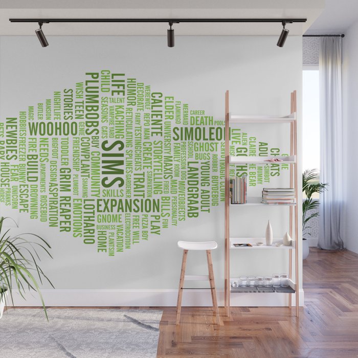 Sims Plumbob Typography Wall Mural