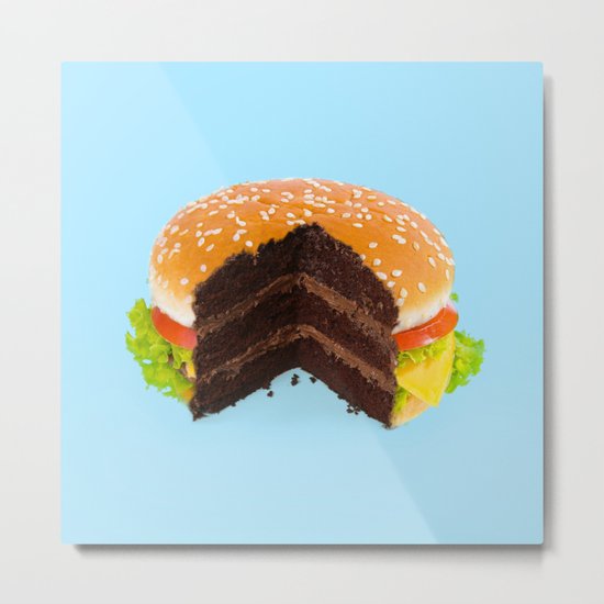 HAMBURGER CAKE Metal Print