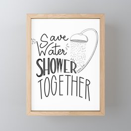 Shower Together Framed Mini Art Print