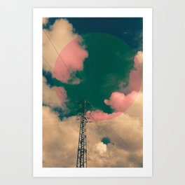 Clouds Art Print | Clouds, Vintagesky, Digital, Highvoltage, Color, Photo, Artclauds, Vintageclouds, Industrialsky, Pinkclouds 