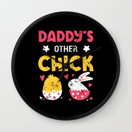 Daddys Other Chick Easter Bunny Costume for Kids Wall Clock