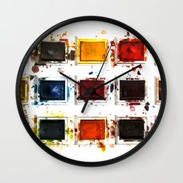 Watercolor palette Wall Clock | Colorstains, Watercolor, Fundesign, Watercolorpalettephotography, Artistpalette, Art, Photo, Acuarela, Paletadecolores 