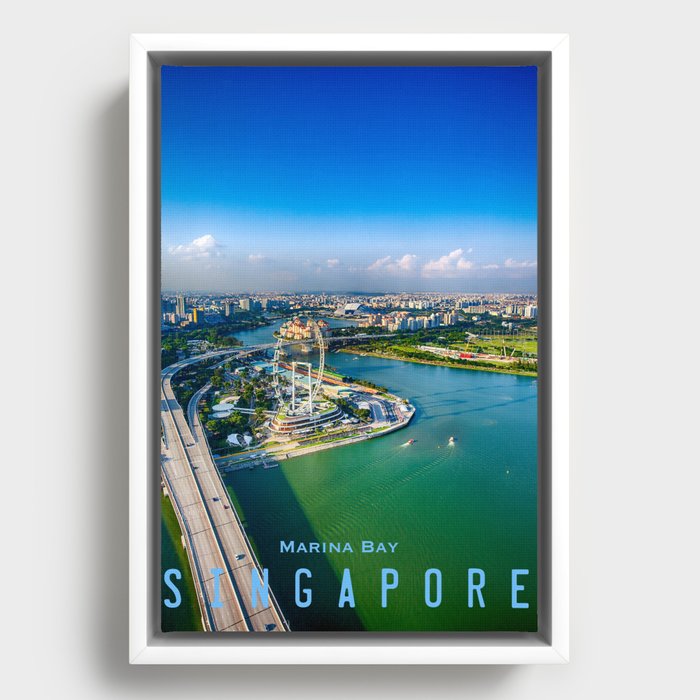 Singapore, Marina Bay Framed Canvas
