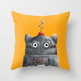 C.A.T. Cat Robot Throw Pillow