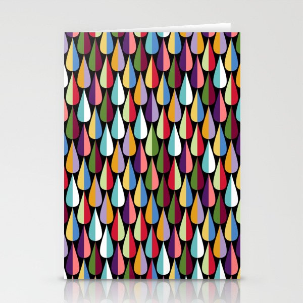 Tear Drop Rain Drop Midcentury Modern Shade Pattern Stationery Cards