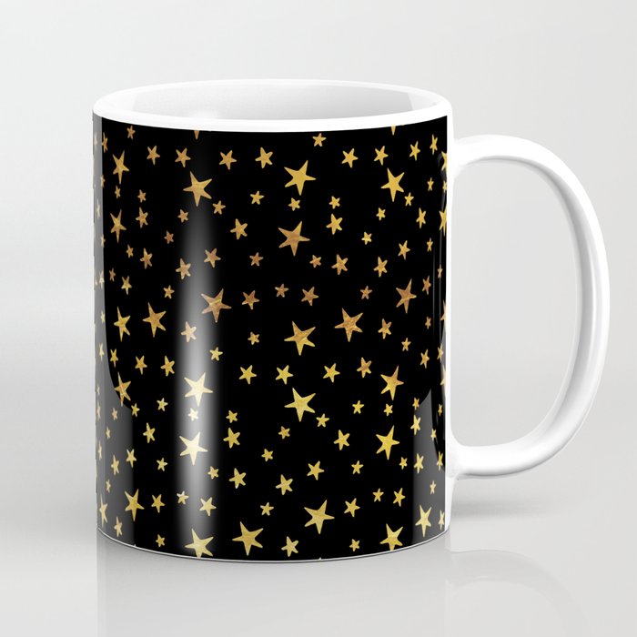 Mini Stars - Gold on Black Coffee Mug
