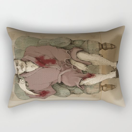 In bathrobe Rectangular Pillow
