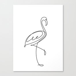 Flamingo bird one line drawing. Minimalist line art Canvas Print