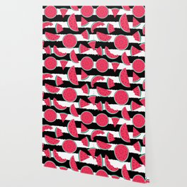 Red Watermelon Pattern Wallpaper