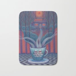 Welcome to Twin Peaks Bath Mat | Laura, Night, Sawmill, Investigation, Mysteriousstranger, Owls, Twinpeaks, Drawing, Bob, Laurapalmer 