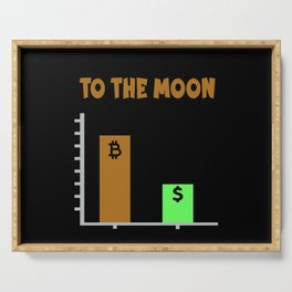 BTC to the Moon - funny Cryptocurrency design Serving Tray