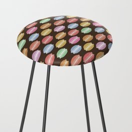 Macaron Menagerie (brown background) Counter Stool
