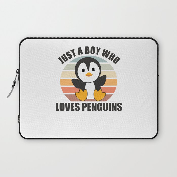 Just One boy Who Loves Penguins - Cute Penguin Laptop Sleeve