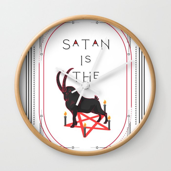 "Satan Is The Goat" (Art Deco Style) Wall Clock
