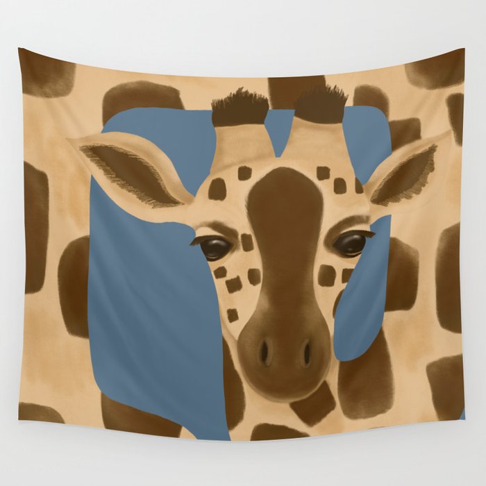 Fun abstract long neck giraffe  Wall Tapestry