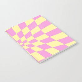 Distorted Groovy Strawberry Banana Gingham Notebook