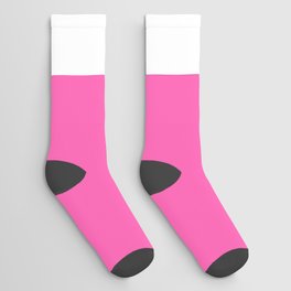 letter U (White & Pink) Socks