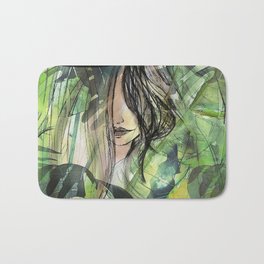 Girl in jungle Bath Mat | Watercolor, Abstract, Polishgirl, Stylish, Drumandbass, Eyes, Ink, Jungle, Selva, Leagueoflegends 