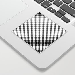 Black and white checkerboard background-black board checker Sticker