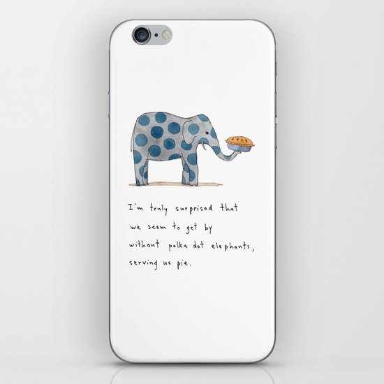 polka dot elephants serving us pie iPhone & iPod Skin