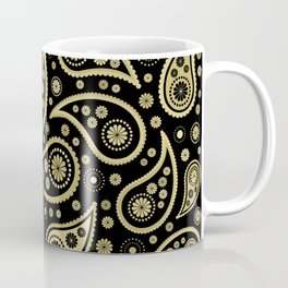 Paisley Funky Design Black and Gold Coffee Mug