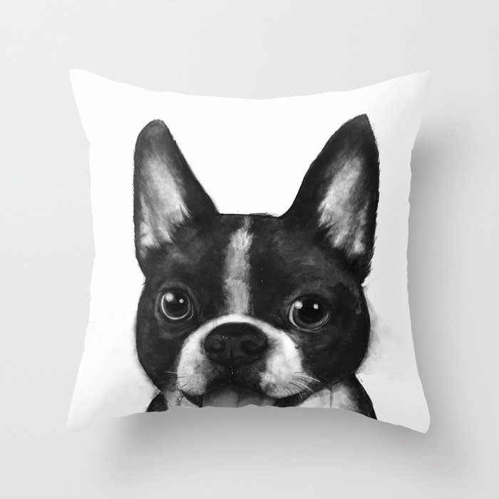 boston terrier Throw Pillow