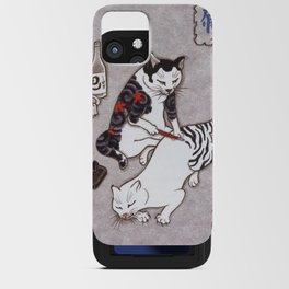 Ukiyo e Drunk Cat iPhone Card Case