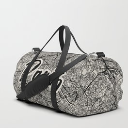 PARIS - Black and White City Map Duffle Bag