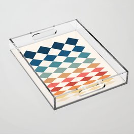 Geometric Shape Patterns 12 in fun bright rainbow themed Acrylic Tray
